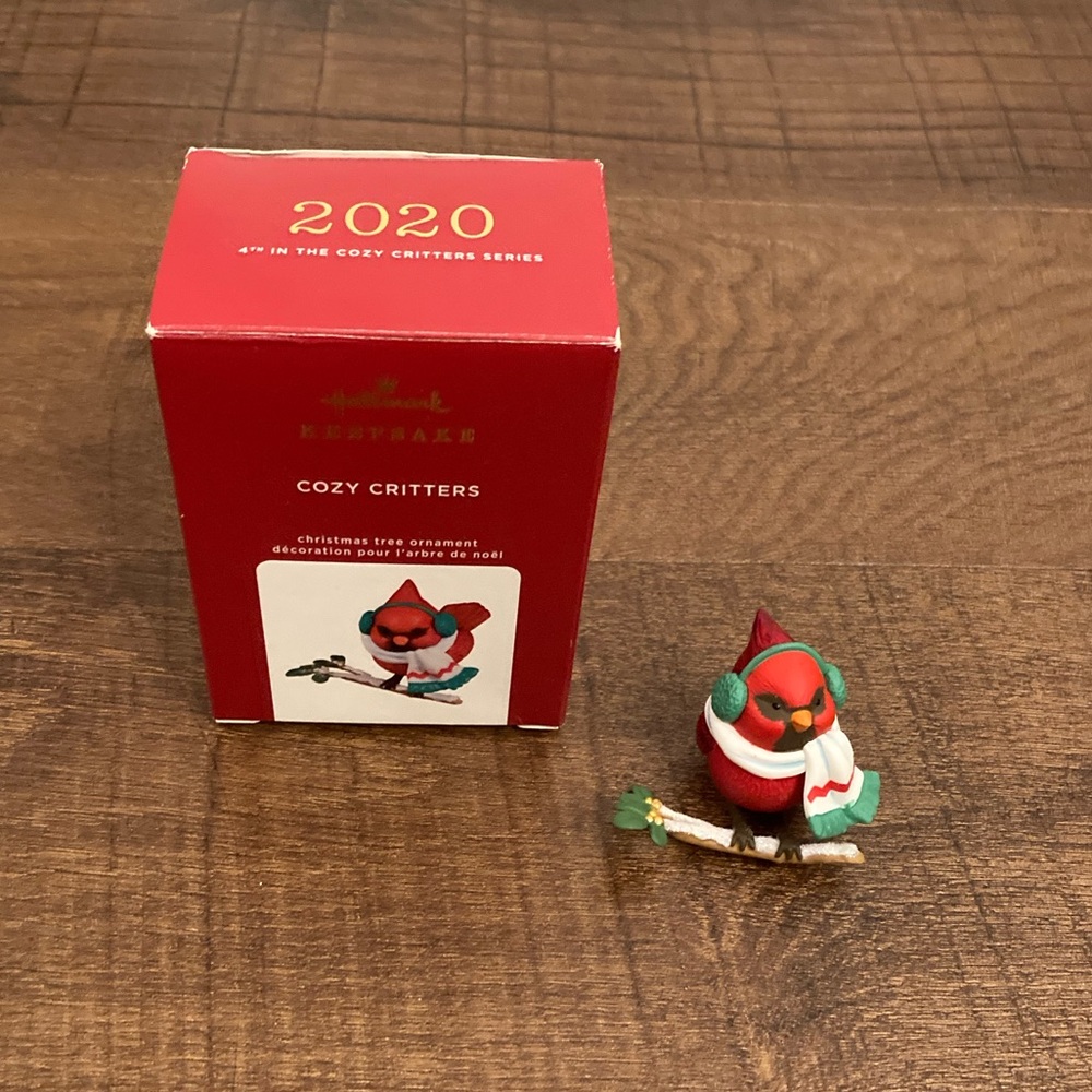 Hallmark Cozy Critters 2020 Red Cardinal Christmas Ornament w/ Box Keepsake